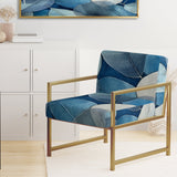 Grey Blue Leafs Harmony - Traditional Accent Slipper Chair