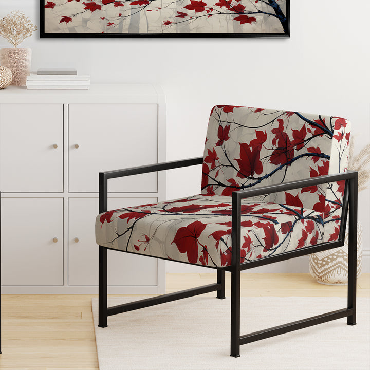 Red Leaves Scarlet Simplicity - Traditional Accent Chair