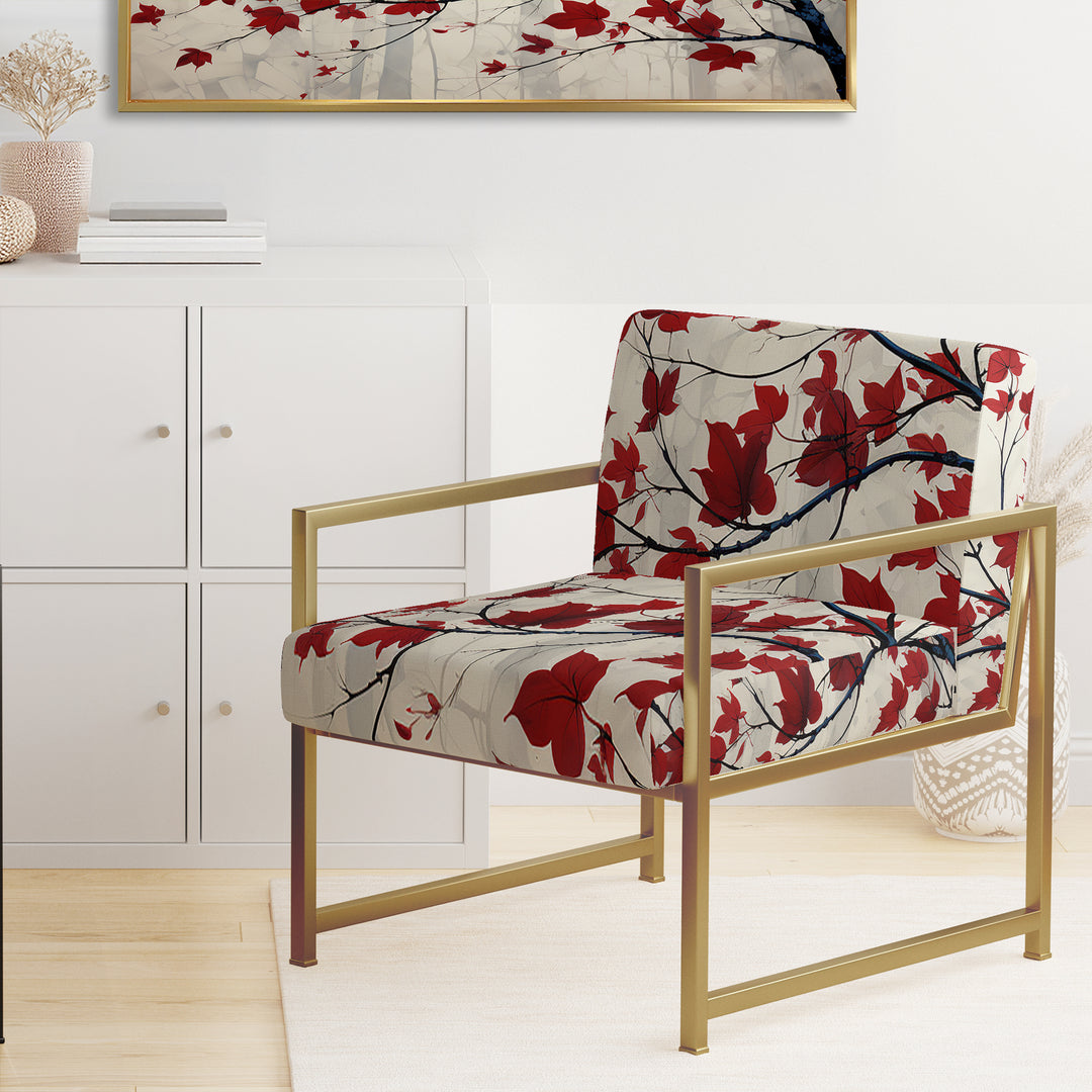 Red Leaves Scarlet Simplicity - Traditional Accent Chair