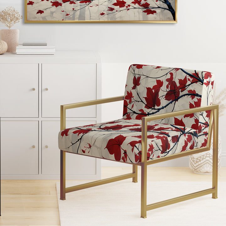 Red Leaves Scarlet Simplicity - Traditional Accent Chair