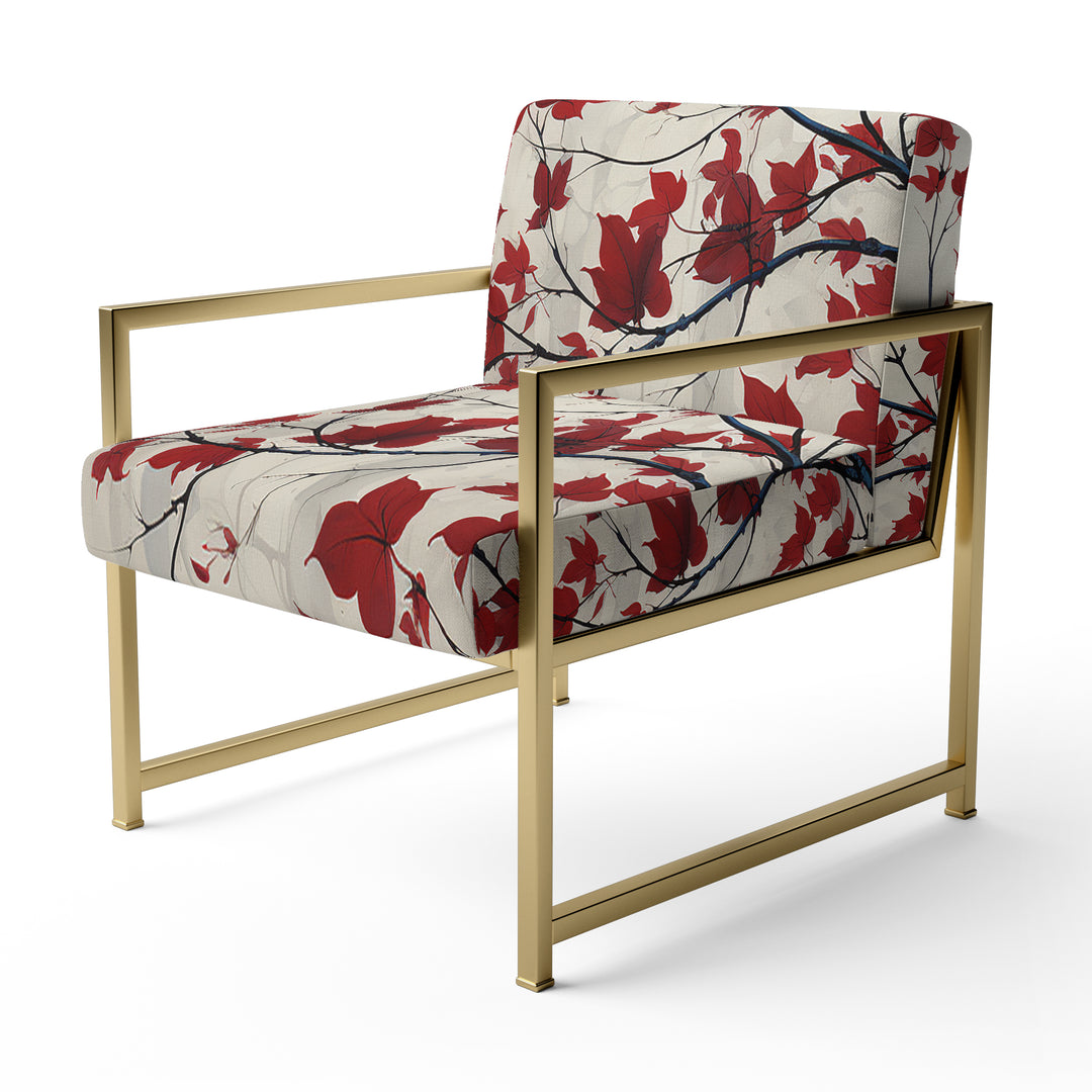 Red Leaves Scarlet Simplicity - Traditional Accent Chair