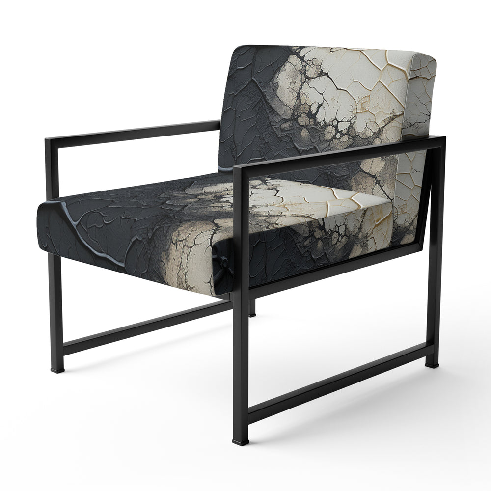 white and black Abstract split - Eclectic Modern Accent Chair