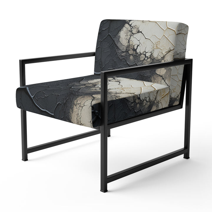 white and black Abstract split - Eclectic Modern Accent Chair