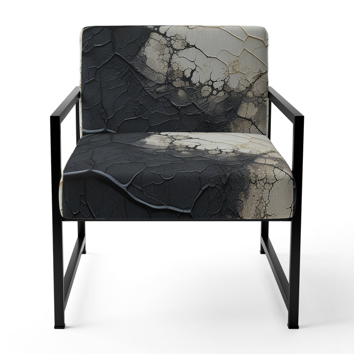 white and black Abstract split - Eclectic Modern Accent Chair