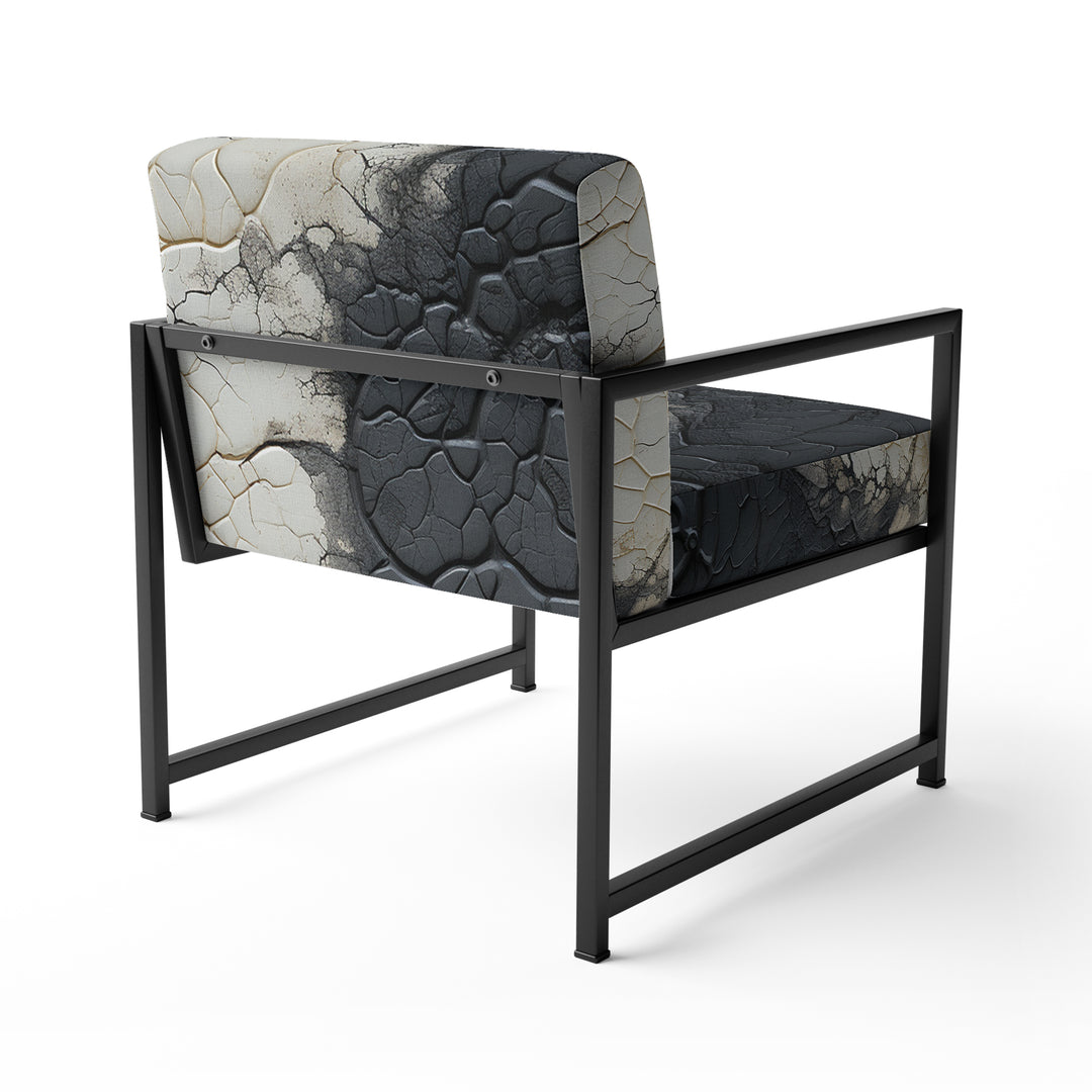 white and black Abstract split - Eclectic Modern Accent Chair