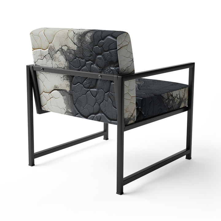 white and black Abstract split - Eclectic Modern Accent Chair