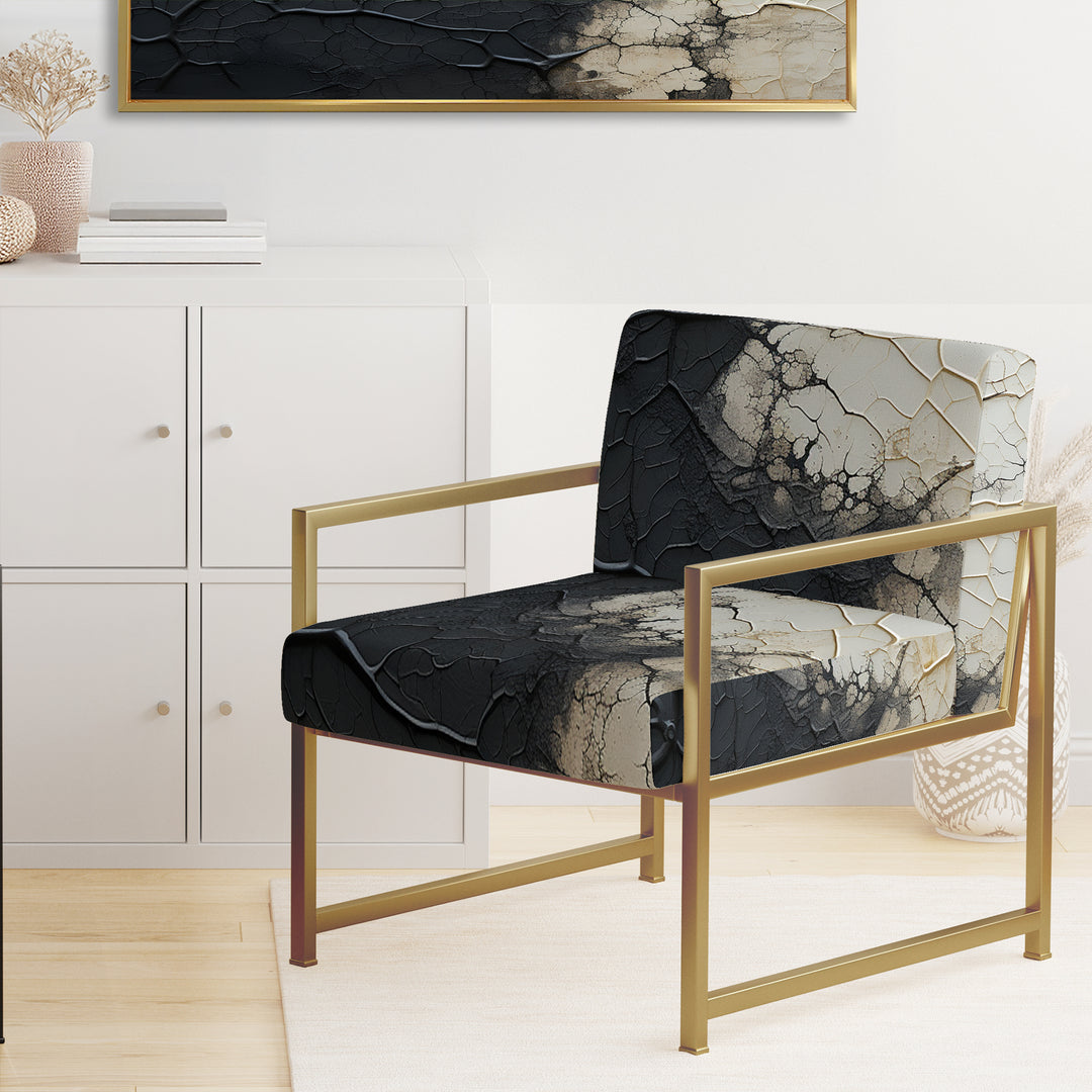 white and black Abstract split - Eclectic Modern Accent Chair