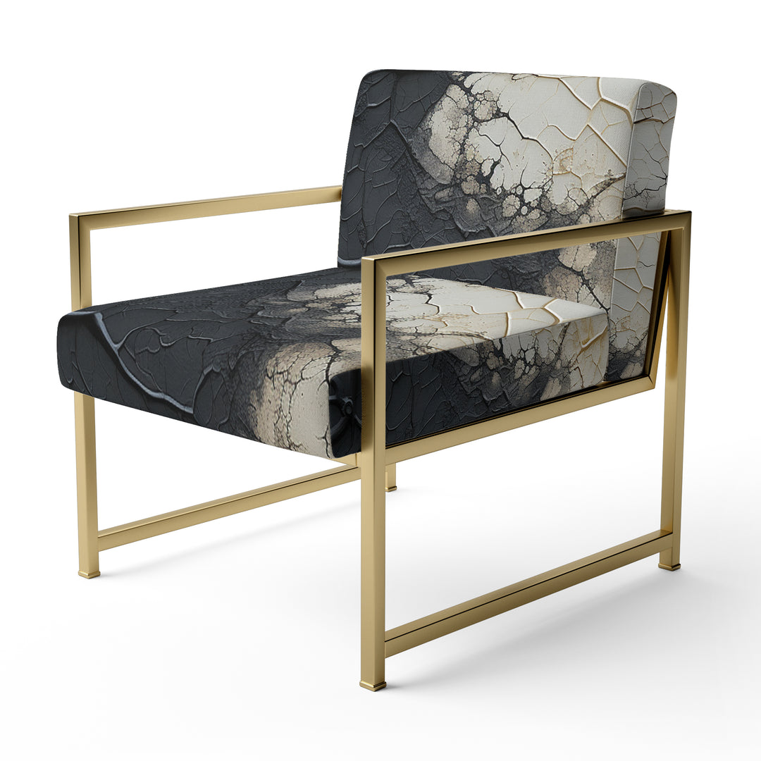 white and black Abstract split - Eclectic Modern Accent Chair
