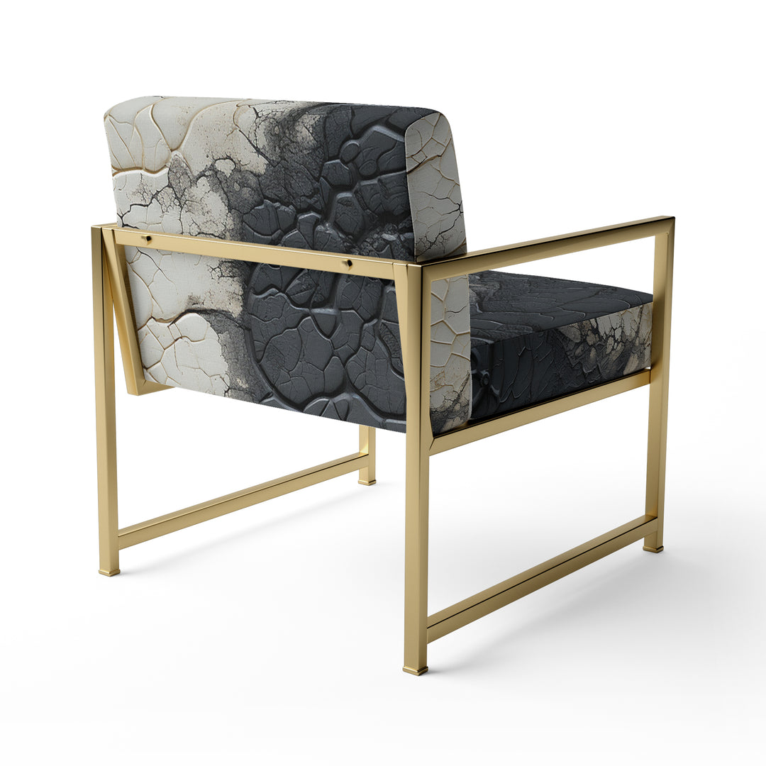 white and black Abstract split - Eclectic Modern Accent Chair