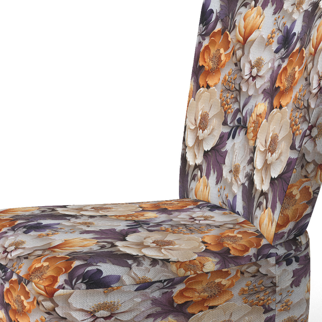 Beige And Purple Cottage Flowers Composition - Cottage Accent Side Chair