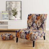 Beige And Purple Cottage Flowers Composition - Cottage Accent Side Chair