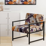 Beige And Purple Cottage Flowers Composition - Cottage Accent Side Chair
