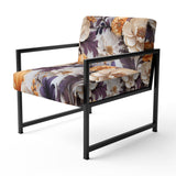 Beige And Purple Cottage Flowers Composition - Cottage Accent Side Chair
