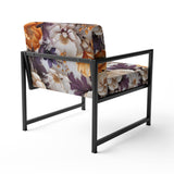 Beige And Purple Cottage Flowers Composition - Cottage Accent Side Chair