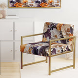 Beige And Purple Cottage Flowers Composition - Cottage Accent Side Chair