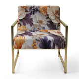 Beige And Purple Cottage Flowers Composition - Cottage Accent Side Chair