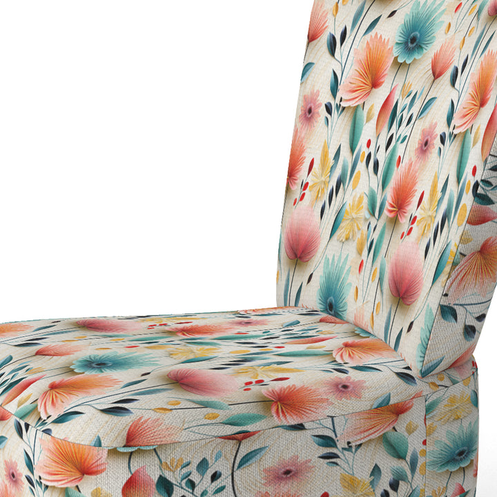 Botanical Pastel Color Flowers Composition - Bohemian Arm Chair