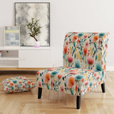 Botanical Pastel Color Flowers Composition - Bohemian Arm Chair