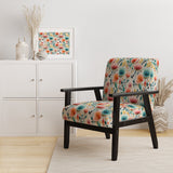 Botanical Pastel Color Flowers Composition - Bohemian Arm Chair