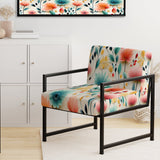 Botanical Pastel Color Flowers Composition - Bohemian Arm Chair