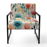 Botanical Pastel Color Flowers Composition - Bohemian Arm Chair