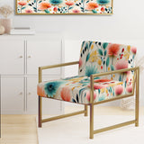Botanical Pastel Color Flowers Composition - Bohemian Arm Chair