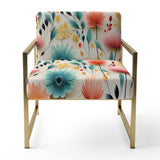 Botanical Pastel Color Flowers Composition - Bohemian Arm Chair
