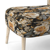 Elegant Beige Rose Harmony - Cottage Accent Side Chair