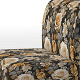 Elegant Beige Rose Harmony - Cottage Accent Side Chair