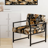 Elegant Beige Rose Harmony - Cottage Accent Side Chair
