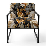 Elegant Beige Rose Harmony - Cottage Accent Side Chair