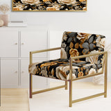 Elegant Beige Rose Harmony - Cottage Accent Side Chair