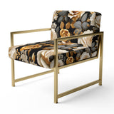 Elegant Beige Rose Harmony - Cottage Accent Side Chair