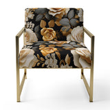 Elegant Beige Rose Harmony - Cottage Accent Side Chair