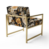 Elegant Beige Rose Harmony - Cottage Accent Side Chair