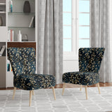 Gold And Blue Royal Botanical Vines - Cottage Accent Side Chair
