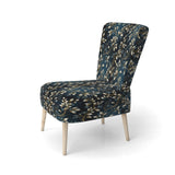 Gold And Blue Royal Botanical Vines - Cottage Accent Side Chair