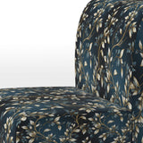 Gold And Blue Royal Botanical Vines - Cottage Accent Side Chair