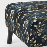 Gold And Blue Royal Botanical Vines - Cottage Accent Side Chair