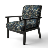 Gold And Blue Royal Botanical Vines - Cottage Accent Side Chair