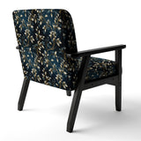 Gold And Blue Royal Botanical Vines - Cottage Accent Side Chair