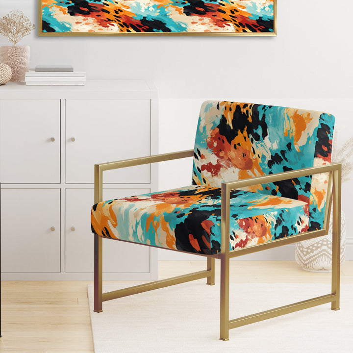 Artistic Expression Tell And Black - Glam Accent Slipper Chair