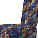 Blue And Pruple Vibrant Peacock Feather- Upholstered Accent Chair