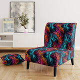 Futuristic Striped Fusion - Upholstered Modern Accent Chairs