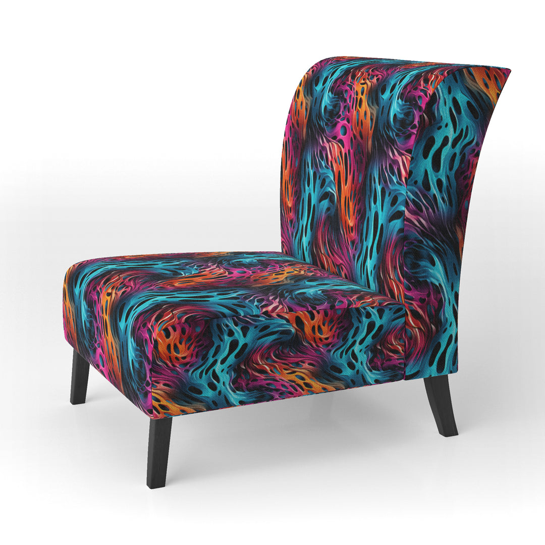 Futuristic Striped Fusion - Upholstered Modern Accent Chairs