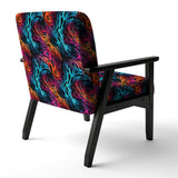 Futuristic Striped Fusion - Upholstered Modern Accent Chairs