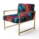 Futuristic Striped Fusion - Upholstered Modern Accent Chairs