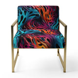 Futuristic Striped Fusion - Upholstered Modern Accent Chairs