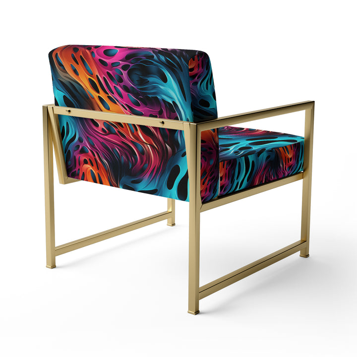 Futuristic Striped Fusion - Upholstered Modern Accent Chairs