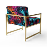 Futuristic Striped Fusion - Upholstered Modern Accent Chairs